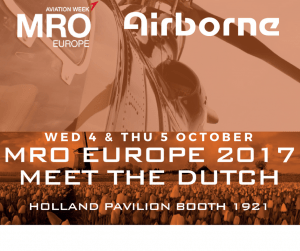 Airborne Services will be present at MRO Europe, London 4 & 5 October